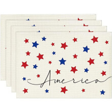 Ensemble de 6 sets de table patriotiques – 30 x 45 cm