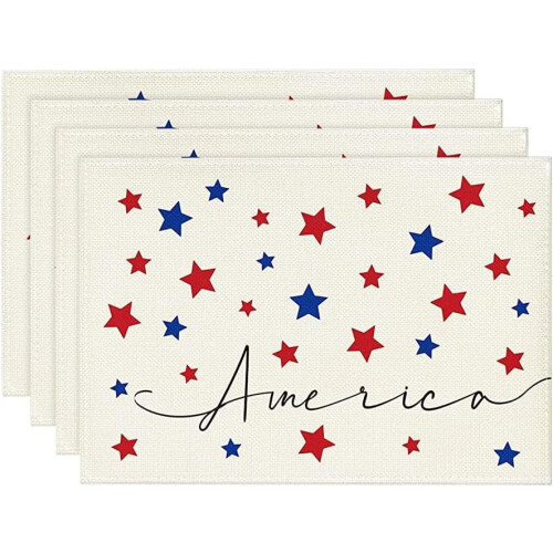 Ensemble de 6 sets de table patriotiques – 30 x 45 cm
