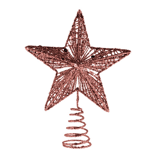 Décoration étoile rose pour sapin de Noël (1 pièce)