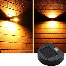 PAVEOS Solar Wandlamp Zwart IP65 Buitenverlichting Omhoog & Omlaag