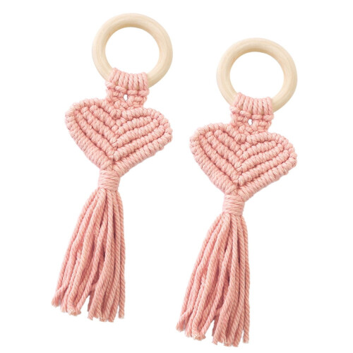 2 ronds de serviette en bois avec fil de coton