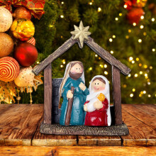 Decoratieset voor een kerststal van hars
