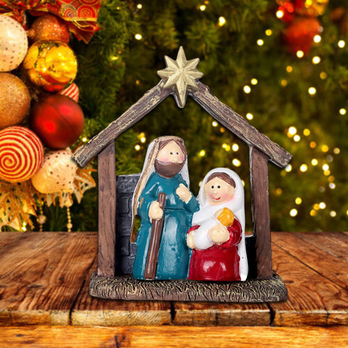 Decoratieset voor een kerststal van hars
