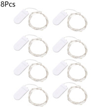 8-pack 2m varmvita LED-ljusslingor, koppartråd, IP44
