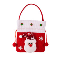 Décorations de Noël, bonnet en laine tricotée, sac cadeau bonhomme de neige