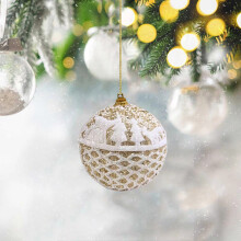 Christmas Ball Ornaments Black Irregular 12-Pack