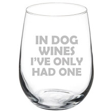 Verre à vin sans pied à motif chien, 50 cl