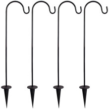 Gancho de hierro negro para pastor, ideal para jardín y patio.