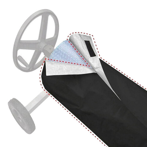 Pool Solar Cover Reel Protector Black 490 x 96 cm