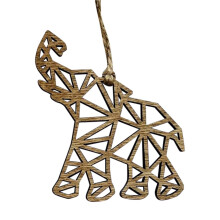 Wooden Elephant Pendant Ornament Hollow Design 1 Piece