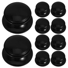 Lot de 10 poignées noires en polypropylène pour couvercles de casseroles – Universelles anti-brûlures