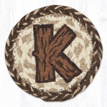 Dessous de verre rustique monogramme K 5x5 pouces