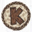 Dessous de verre rustique monogramme K 5x5 pouces 1