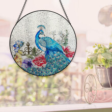 Peacock Colored Glass Pendant Home Decoration