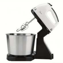 Robot pâtissier noir avec bol en acier inoxydable de 1,9 L (67,6 oz), 7