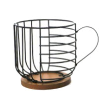 Porte-filtre à café en bois avec cadre en fer