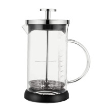 Mousseur à lait manuel en verre de 350 ml avec poignée et balance