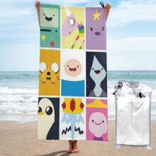 Serviette de bain en microfibre à motif dessin animé 80 x 160 cm