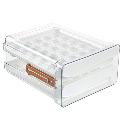 Boîte de rangement pour œufs graduée, style tiroir, double couche,