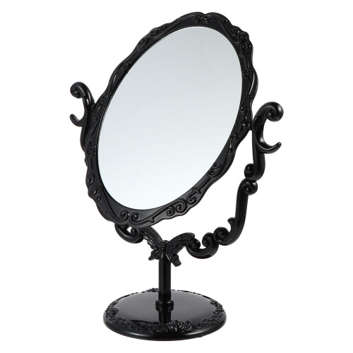 Vintage Oval Makeup Mirror Black Standalone