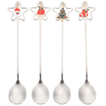 Weihnachtlicher Rührlöffel aus Edelstahl, 15 cm