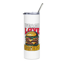 Cheeseburger-themed white tumbler 20 oz