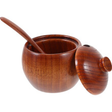 Houten kruidenpotjesset met lepel