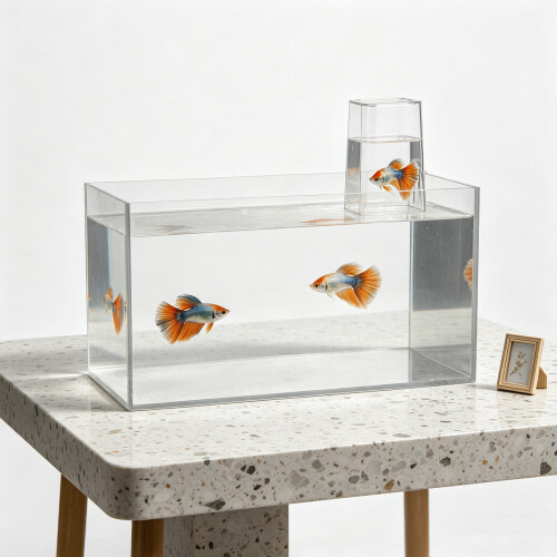 Kompaktes Kunststoff Hängeaquarium Mit Auto Wasser-Nachfüllsystem 2