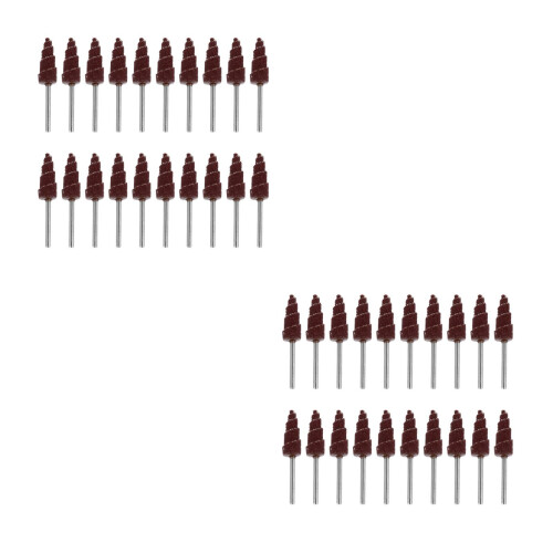 40Pcs Brown Conical Flap Wheel Sanding Polishing Deburring Rotary Tool 1