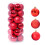 Christmas Ball Ornaments Red 24 Pieces 8