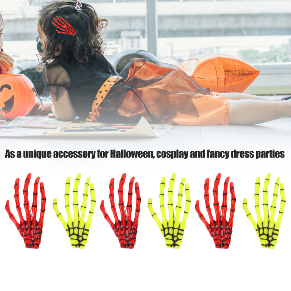 Skull Hand Claw Hair Clips 6 Pack