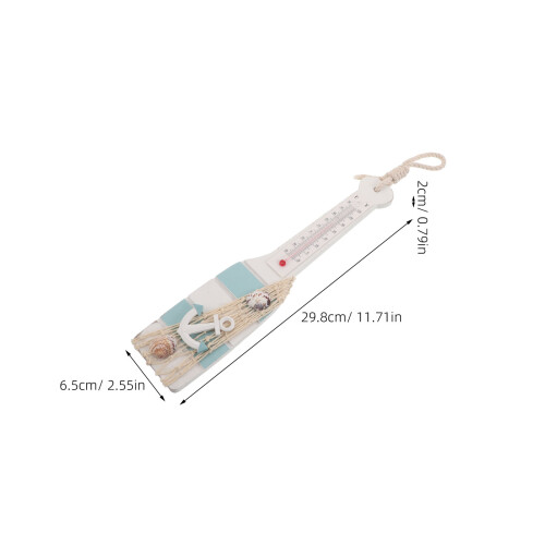 Wooden Paddle Ocean Theme Thermometer Wall Hanging 1