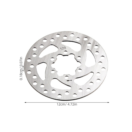 3Pièces Rotor 120Mm Acier Durable Pour Scooter Argent 1