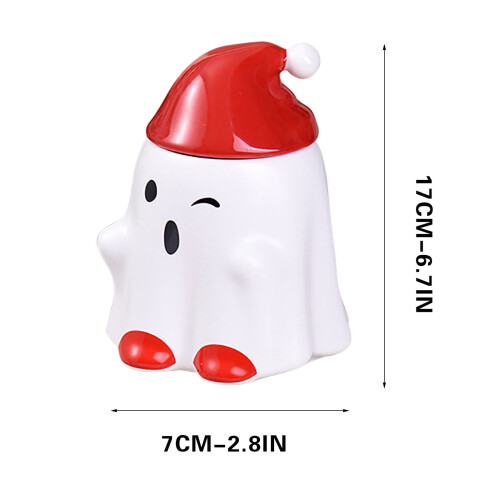 Ceramic Ghost Christmas Cup Indoor Decoration 1pc 1