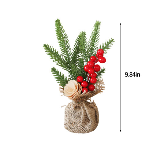 Mini Artificial Christmas Tree 25cm Brown PVC 2