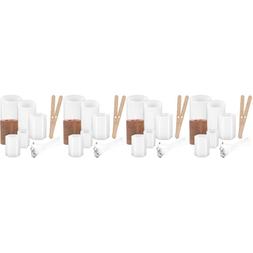 4Ensembles Moules Silicone Pour Bougies DIY Avec Mèches Supports 2