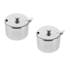 4Sets Rvs Kruidenpotten Met , , - En Zoutopslag