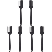 6Stk Hochwertige Schwarze Silikon-Küchengabel Für