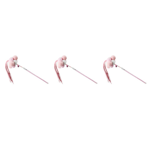 3Pcs Pink Plush Cat Teasers Interactive Kitten Toys for Pet Play 2