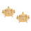 2Sets Gold Seasoning Jar with Spoon Condiment Storage Pot 2