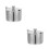 2Sets Stainless Steel Condiment Jars with Spoon Silver for Kitchen Use 3