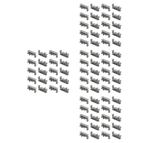 80Pcs Grey Plastic Din Rail Carrier Clips Reliable Rail Fasteners 1