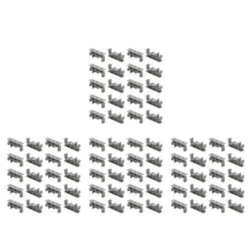 80Pcs Grey Plastic Din Rail Carrier Clips Reliable Rail Fasteners 2