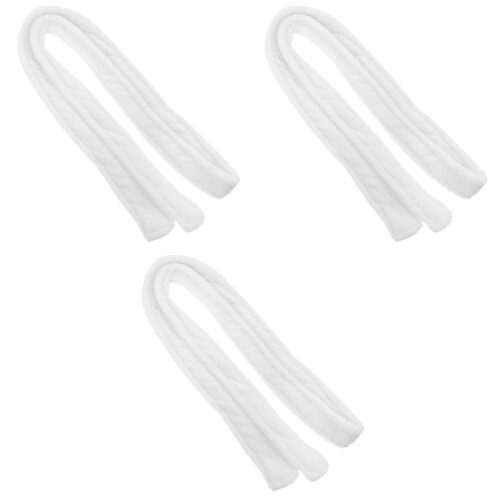 3Pcs Thick Flannel Robe Belt White Adjustable for Daily Use Bathrobes 1