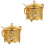 2Pcs Golden Multi-Function Kitchen Seasoning Jar Condiment Pot 2