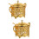 2Pcs Golden Multi-Function Kitchen Seasoning Jar Condiment Pot 6