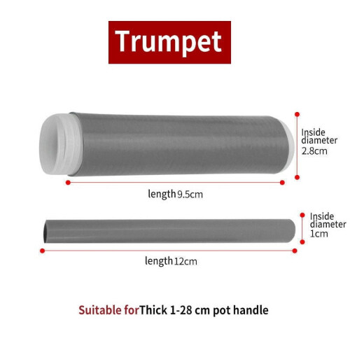 Heat Insulation Sleeve for Wok Handle, Rubber Grip, 1 Piece