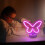Lampe papillon néon LED rose, lot de 2, piles USB 4