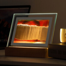 Tableau de sable mouvant lumineux LED rectangulaire en verre 3D