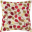 Capa de almofada AEFER em chenille, cor cru e vermelho, 45x45 cm (18x18 polegadas) 1